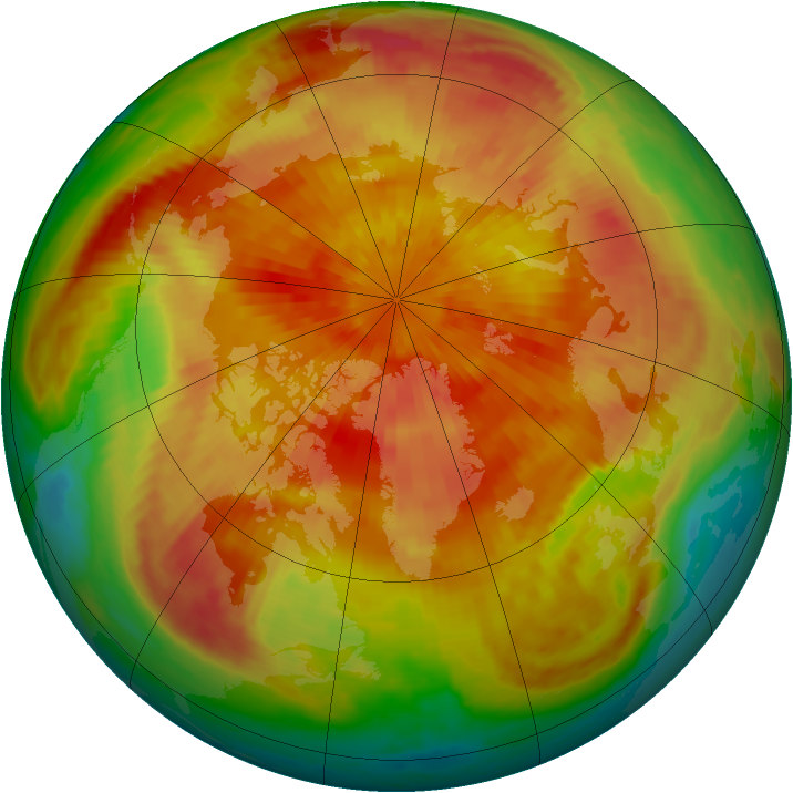 Arctic ozone map for 24 March 2001